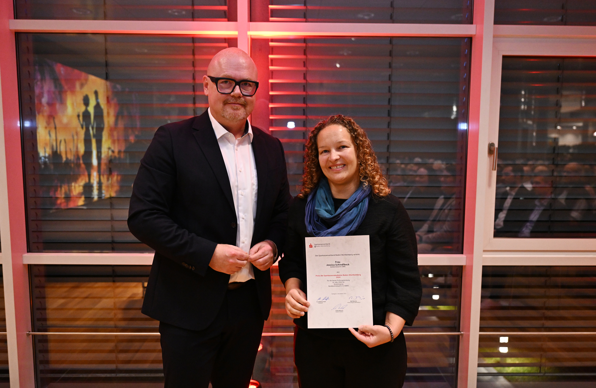 Siegerehrung beim Akademiepreis des Sparkassenverbands Baden-Württemberg (Jessica Schindlbeck - Sparkasse Wiesental)